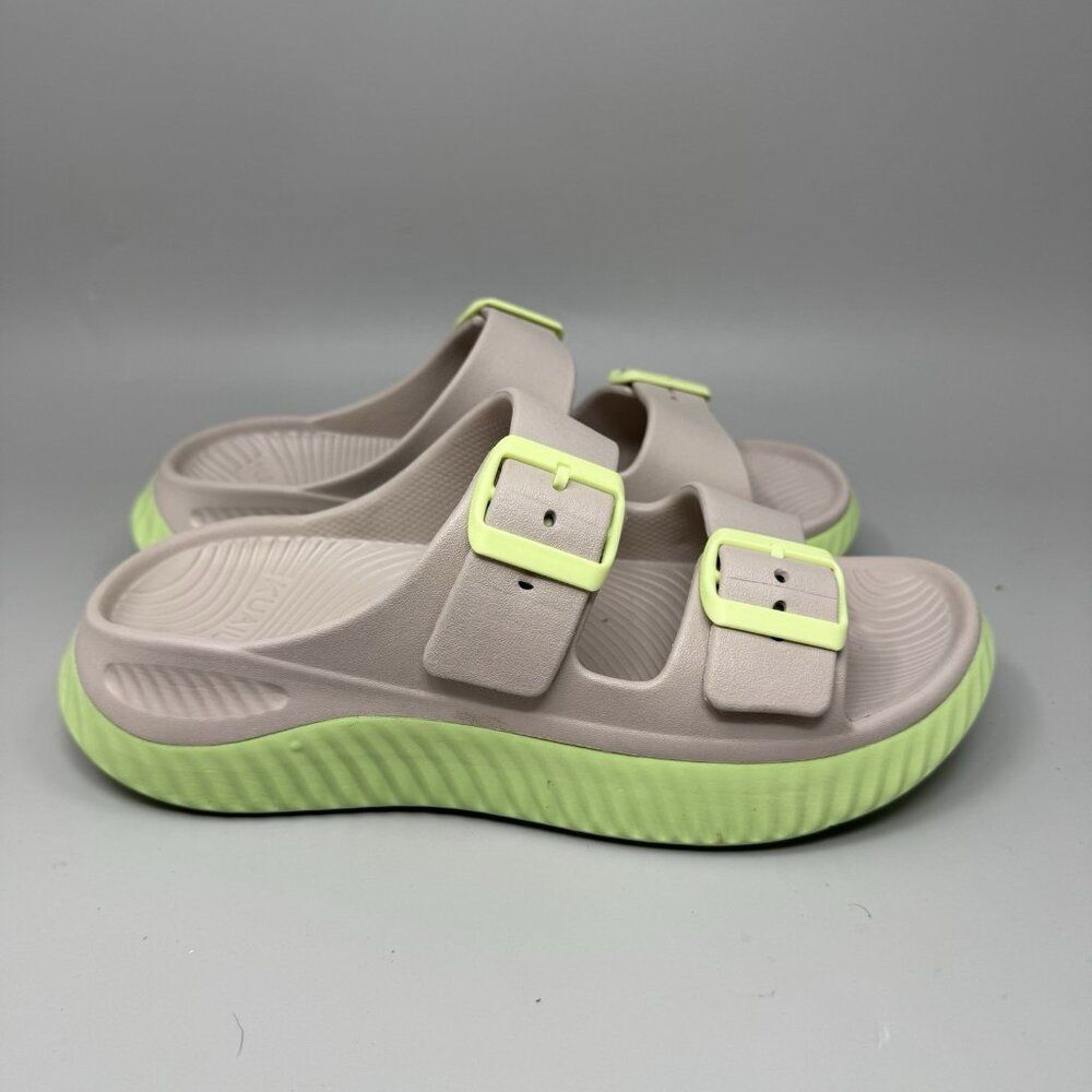 KuaiLu Recovery Sandals Green Sz Women's 9 Orthotic Thick Cushion Sport Slides